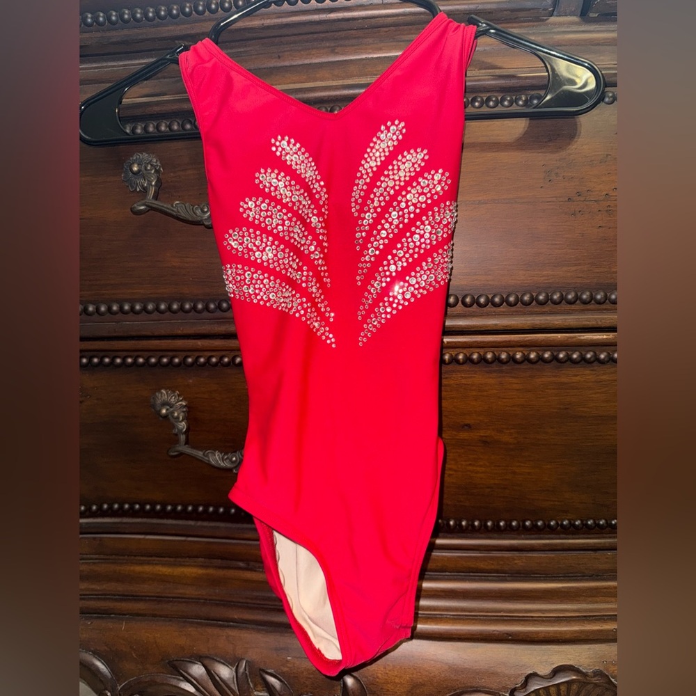 Lightning moves leotard with rhinestones EUC